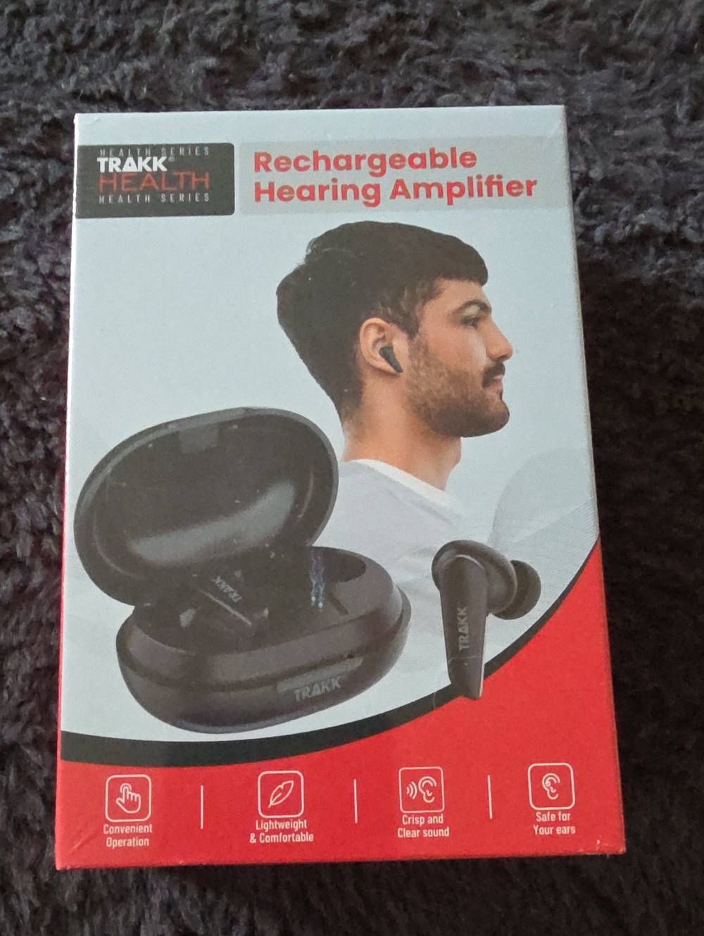 TRAKK Health Rechargeable Hearing Amplifier - Black